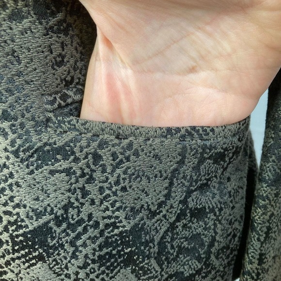 Express Studio Design Jacket Blazer Womens Sz 6 Brown Black Snake Print Cotton - Picture 3 of 11